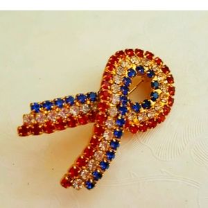 Breast Cancer Awareness Rhinestone Pin